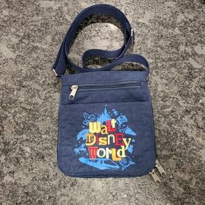 Disney Parks Authentic Original Crossbody Bag Navy Embroidered Adjustable Strap
